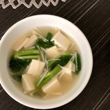 空芯菜とえのきと豆腐の味噌汁